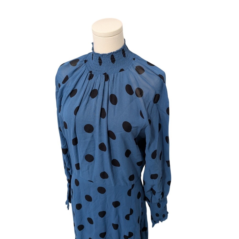 NWT Reformation Valentin Porto Polka Dot‎ Long Dress Size 10 - Picture 4 of 14